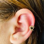 Piercing Fake (Uma Unidade) Coração Dourado Preto