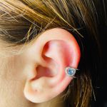 Piercing Fake (Uma Unidade) Coração Prata Azul