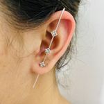 Piercing Fake Transversal Folheado A Prata 925 Mini Flor 