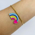 Bracelete Folheado a Ouro 18K Esmaltado Rainbow 