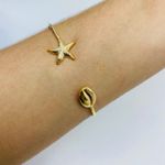 Bracelete Folheado a Ouro 18K Búzios e Estrela Do Mar 