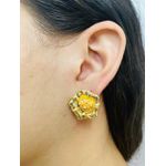 Brinco Folheada a Ouro 18K Flor 