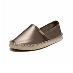 alpargatas espadrilhe tradicional chazz couro fly prata velho feminimo