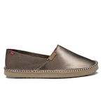 alpargatas espadrilhe tradicional chazz couro fly prata velho feminimo