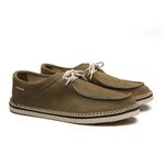 tenis espadrille cacareco chazz couro camurça verde militar