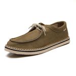 tenis espadrille cacareco chazz couro camurça verde militar