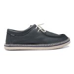 tenis espadrille cacareco chazz couro azul náutico