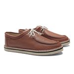 tenis espadrille cacareco chazz couro caramelo