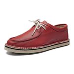 tenis espadrille cacareco chazz couro vermelho ferrari
