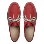 tenis espadrille cacareco chazz couro vermelho ferrari