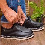 tenis espadrille cacareco chazz couro preto