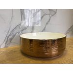 Cuba Resiart de apoio rosegold com textura 36cm diametro x13cm