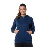 Moletom Canguru Feminino Azul Marinho com Capuz 