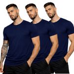 Kit 3 Camisetas Masculina Algodão Basica - Azul