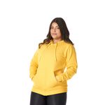 Moletom Feminino Amarelo com Capuz e Zíper 