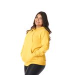 Moletom Feminino Amarelo com Capuz e Zíper 