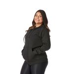 Moletom Feminino Preto com Capuz e Zíper 