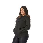 Moletom Feminino Preto com Capuz e Zíper 