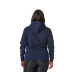 Moletom Feminino Azul Marinho com Capuz e Zíper 