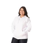 Moletom Feminino Branco com Capuz e Zíper 