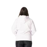 Moletom Feminino Branco com Capuz e Zíper 