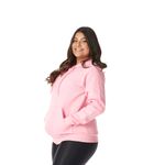 Moletom Feminino Rosa com Capuz e Zíper 