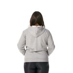 Moletom Feminino Cinza Claro com Capuz e Zíper