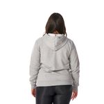 Moletom Feminino Cinza Claro com Capuz e Zíper