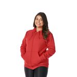 Moletom Feminino Vermelho com Capuz e Zíper 
