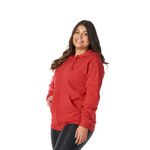 Moletom Feminino Vermelho com Capuz e Zíper 