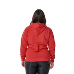 Moletom Feminino Vermelho com Capuz e Zíper 
