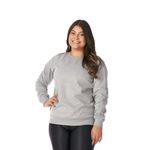 Moletom Feminino Gola Careca Cinza