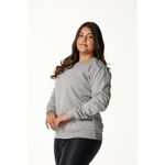 Moletom Feminino Gola Careca Cinza