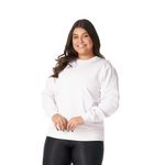Moletom Feminino Gola Careca Branco