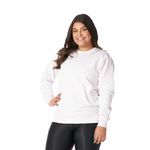 Moletom Feminino Gola Careca Branco