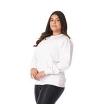 Moletom Feminino Gola Careca Branco