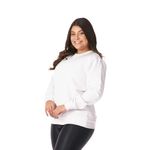 Moletom Feminino Gola Careca Branco