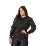 Moletom Feminino Gola Careca Preto
