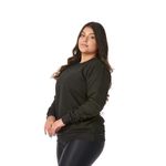 Moletom Feminino Gola Careca Preto