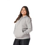 Moletom Canguru Feminino Cinza com Capuz 