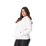 Moletom Canguru Feminino Branco com Capuz 