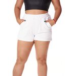 Short Moletom Feminino Branco Curtinho 