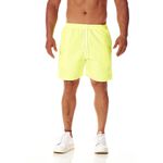 Bermuda Tactel Masculina Amarelo Com Cordão 