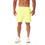 Bermuda Tactel Masculina Amarelo Com Cordão 