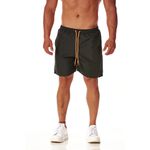 Bermuda Tactel Masculina Preta Com Cordão