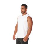 Regata Masculina Branca Capuz Oversized Longline Academia 