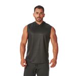Regata Masculina Preta Capuz Oversized Longline 