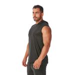 Regata Masculina Preta Capuz Oversized Longline 