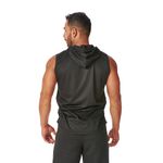 Regata Masculina Preta Capuz Oversized Longline 