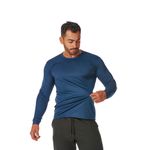 Camiseta Manga Longa Básica Masculina Azul Marinho 